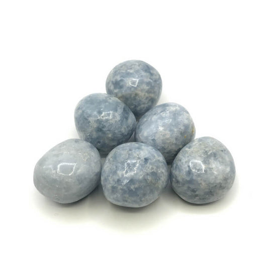 Blauer Calcit Trommelstein