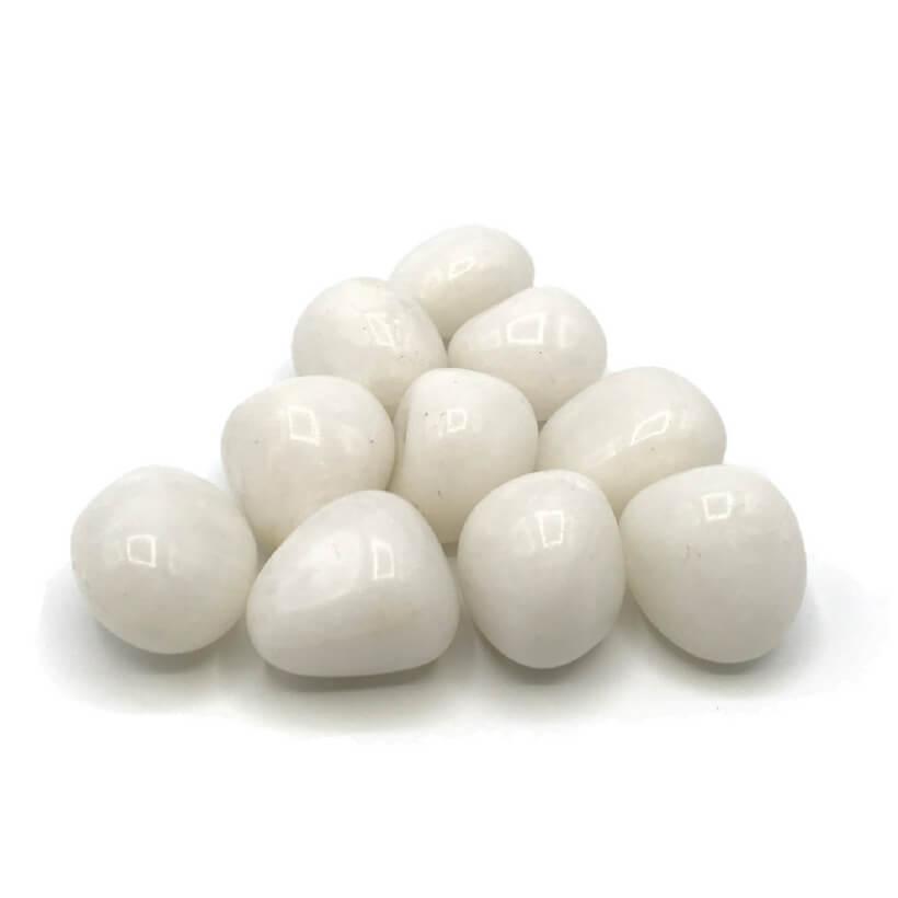 Schneequarz Trommelstein